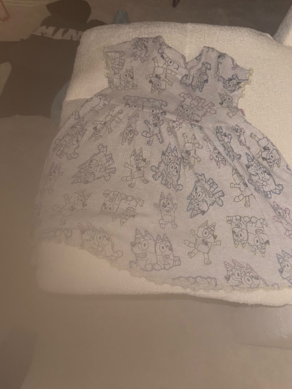 Bluey Print Baby Dress - Light Lavender